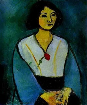  CLAVEL Obras - Mujer de verde con clavel 1909 fauvismo abstracto Henri Matisse